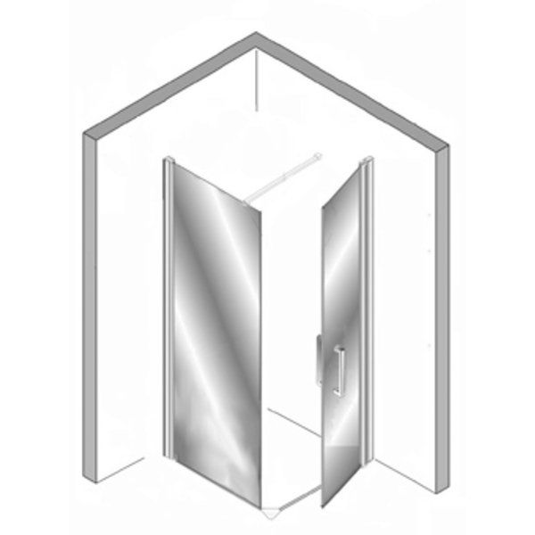 Plieger Panorama douchewand 100cm + draaideur 80cm chroom