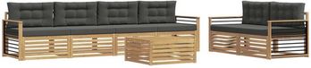 vidaXL - Bank loungeset - 6 zitplekken - Polyester - Blanc et anthracite