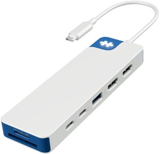 Hyper HD4103BUGL USB 3.2 Gen 1 (3.1 Gen 1) Type-C 5000 Mbit/s Hub Blauw, Wit