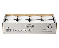 EDZARD 16 maxi bougies chauffe-plat (Ø 58 mm), seau en aluminium, 10 heures | Grandes bougies chauffe-plat, blanc, sans parfum, veilleuse, paraffine, longue durée, anniversaire et Noël
