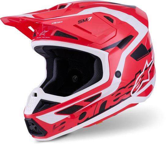 Alpinestars S-M7 Deed Rood Zwart Crosshelm - Helm