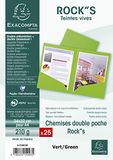 Exacompta 25 mappen dubbele pocket Rock's groen