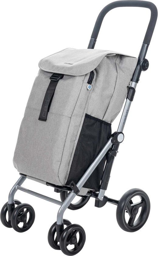 Carlett Classic Duo Boodschappentrolley - 63L - 4 wielen - Grijs