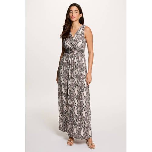 Morgan maxi jurk met dierenprint zwart