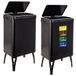 WELL HOME MOBILIARIO & DECORACIÓN 2 x Smart vuilnisemmer, 40 l, hoogte: 71,5 x 35,5 x 26 cm, zwart met magnetische etiketten