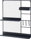 [en.casa] Wandrek Westre metaal 70x60x11 cm zwart