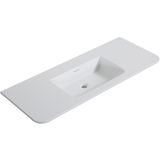 Wiesbaden Laro lavabo - sans trou de robinetterie - coins arrondis - 120x48x1.5cm - Solid Surface - blanc mat