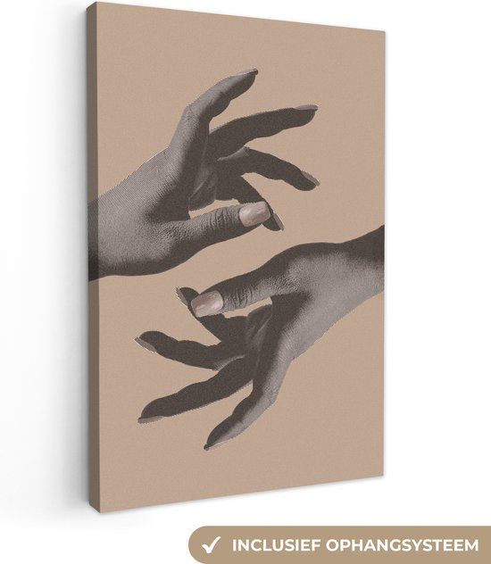 OneMillionCanvasses Canvas schilderij 120x180 cm - Vintage Hand Design - Multicolor - Rechthoekig