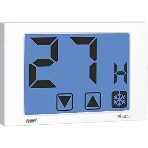 VEMER VE476800 AKUOS BIANCO Wandmontage humidistat met LCD-scherm - Wit