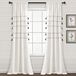 Lush Decor Boerderij Boho Streep Geweven Kwastje Garen Geverfd Katoen Raamgordijnpaneel Paar, 95" L x 42" W, Ivoor & Zwart