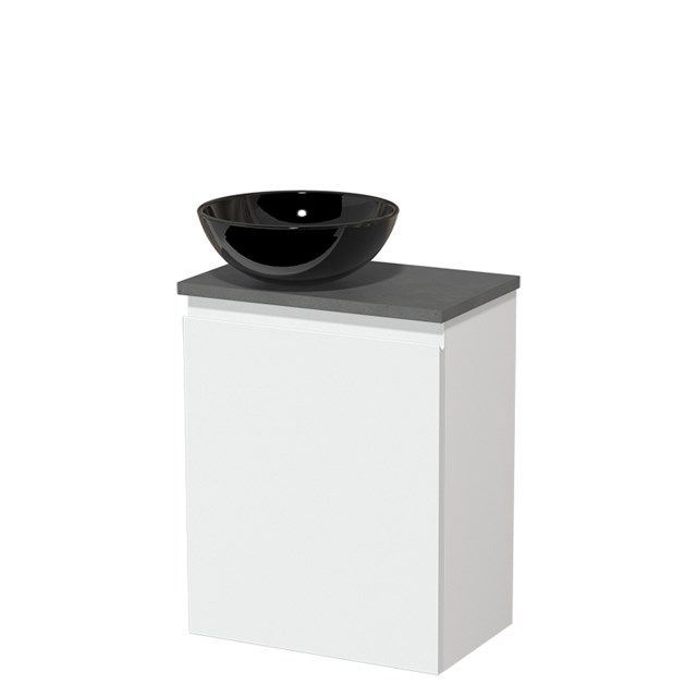 Maxaro Modulo Toiletmeubel 41 cm - Mat Wit - Donkergrijs Beton Blad