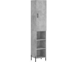 vidaXL Hoge kast 34,5x34x180 cm bewerkt hout betongrijs