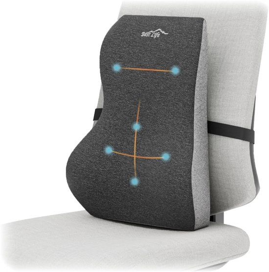 Best Life Rugkussen - Rugsteun Onderrug - Lendekussen - Zitkussen Orthopedisch - Auto