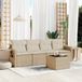 Maison Exclusive - Ensemble de meubles de jardin 5 pièces avec canapé et coussins, beige, en polyrotin