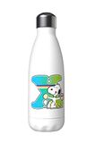 Snoopy - Roestvrijstalen Waterfles, Hermetische Sluiting, Veelkleurig Letter X-Ontwerp, 550 ml, Wit