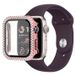 Apple Coque Apple Watch SE (2022)/SE/6/5/4 en Strass décoratifs avec protecteur d'écran - 44mm - Rose