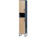 en.casa Armoire de salle de bain Svanes Armoire haute 30x30x170 cm Gris foncé et Naturel
