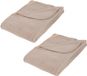 Atmosphera Polar Fleece deken of plaid - 2x - beige - 125 x 150 cm - polyester