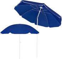 Springos Strandparasol Blauw/Wit 160 cm
