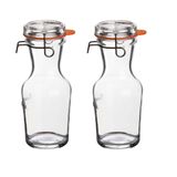 Bormioli Rocco Weck Glazen water karaffen met beugelsluiting dop - 4x - 500 ml - Sapkan/waterkan/schenkkan - Weckflessen/Weckfles