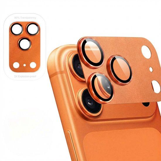 imoshion Camera Lens Protector - Geschikt voor Apple iPhone 17 Pro Max - 2 Pack - Cosmic Orange