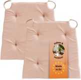 sleepling Basic 10 stoelkussenset 2-delig - stoelkussens 40x40 cm - stoelkussens buiten en binnen - stoelkussens eetkamer, stoelkussen met lint en zitkussen met klittenband - Made in EU - set van 2 - 41 (voor) / 35 (achter) x 40 x 5 cm - roze