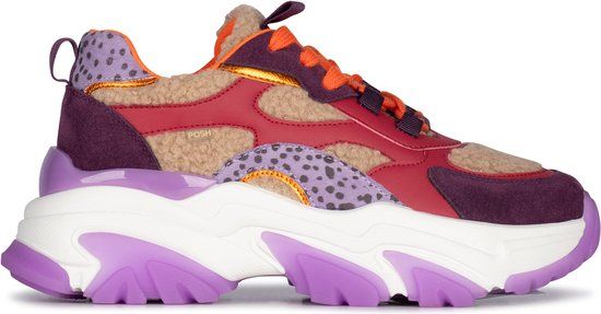 POSH by Poelman POLLY Dames sneaker - Paars met combinatie - Maat 40
