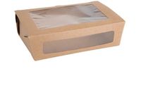 Fiesta Compostable composteerbare saladebakken met PLA vensters 1600ml (200 stuks)