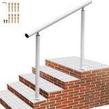 VEVOR Kit Main Courante Balustrade Garde Corps Terrasse Rampe Escalier Blanche Rampe d'Escalier Extérieur en Aluminium / Fer Main Courante Construction Solide Paquet de Valeur pour Escalier 121x91 cm