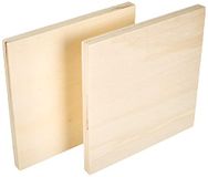 Artemio Set van 2 vierkante platen, hout, beige, 15 x 1,2 x 15 cm, 14002351