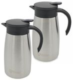 B-home Thermoskan/Isoleerkan - 2 stuks - RVS - Zilver - 1 liter