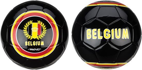 Avento Voetbal Glossy - World Soccer - Belgium - 5 - Zwart