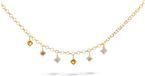 Radiant RY000009 Collier Femme 35 cm Doré Zircone Cubique Carré Marron Jaune Blanc