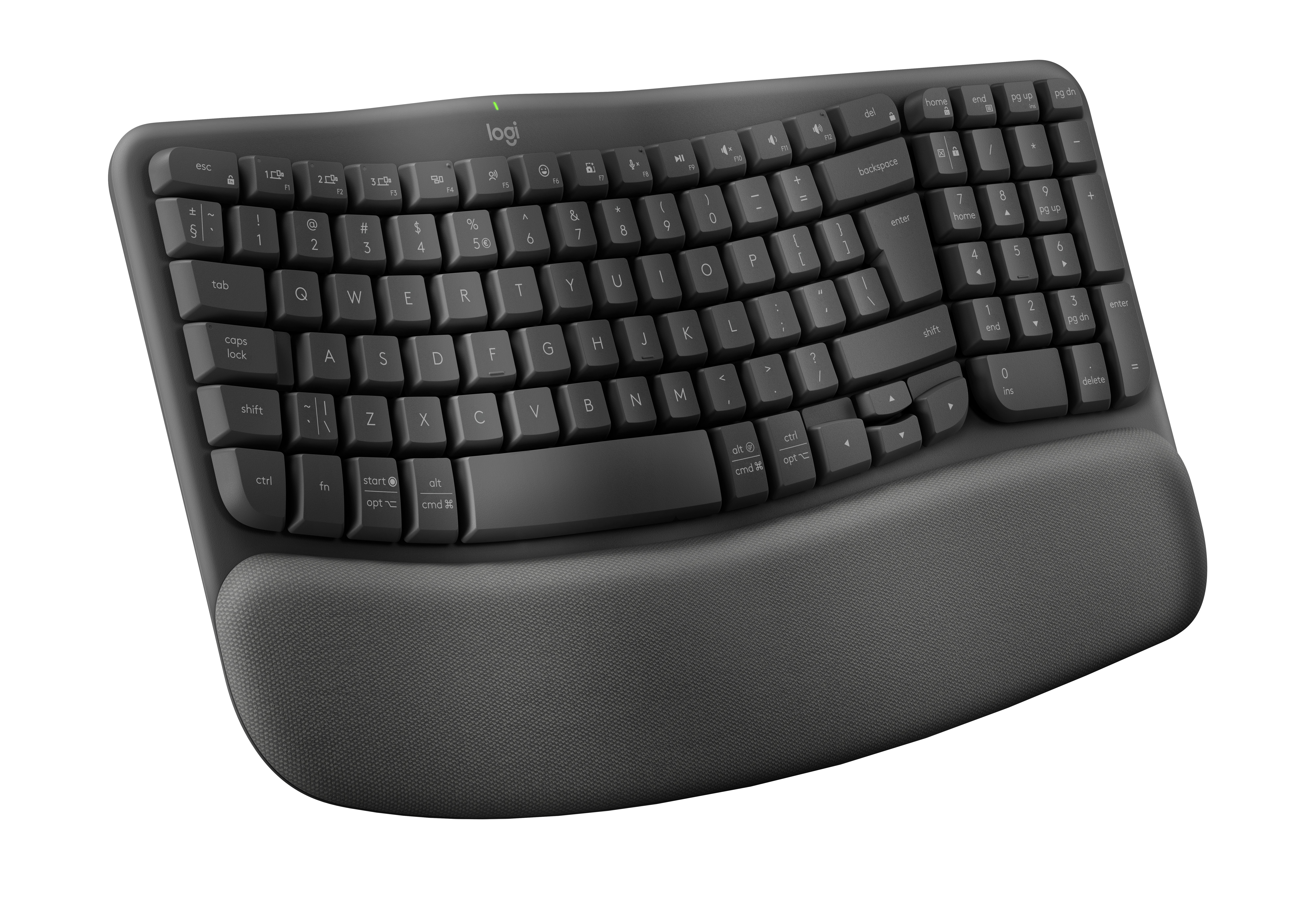 Logitech Wave Keys - Draadloos Ergonomisch Toetsenbord - AZERTY - Grafiet