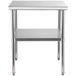 Latios RVS Werktafel - Roestvrijstalen Horeca Voorbereidingstafel - Afmetingen 76,2 x 76,2 x 91,4 cm - Met Onderplank - Draagvermogen 226 + 136 kg - Geschikt Als Snijtafel - Zilver
