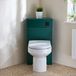 Hudson Reed Cluo WC-Ombouw Hoekmontage Moderne Donkergroene met Reservoir, Covelly Staand Toilet en Zwarte Spoelknop