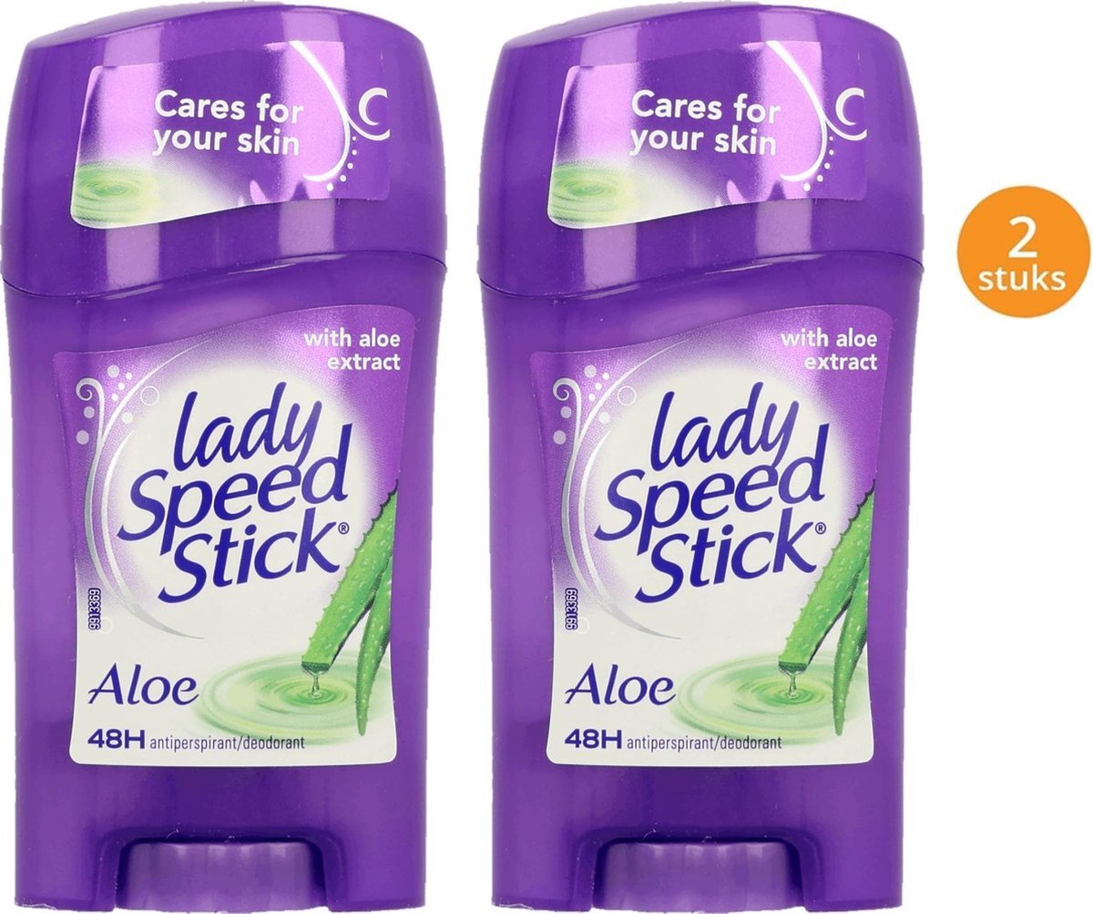 Lady Speed Stick Aloe Vera Deodorant Vrouw 2 Stuks - Bestverkochte Deo Stick uit USA