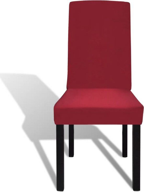 vidaXL 6-delige stoelhoes stretch recht bordeauxrood