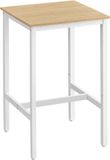 Vasagle Bartafel met stalen frame 60 x 60 x 92 cm eiken beige-wit