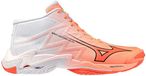 Mizuno Wave Lightning Elite Mid Indoor Schoenen Unisex Volleybal Flamingo Koraal/Lava Oranje/Wit Maat 42