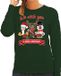 Bellatio Decorations Foute Kersttrui sweater - We wish you - groen - Dames - Maat L