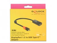 DeLOCK USB-C naar DisplayPort Adapter - 0.2m - 4K 60Hz - Zwart/Rood