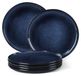 Assiettes à dessert, set de 6, grès, 20,2 cm, bleu, rond