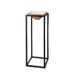 GILDE Decoratieve zuil Moorea van metaal - vierkant - bruin/zwart - hoogte 91cm x breedte 30cm - zuil