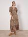 Apricot Sarasa bloemenprint maxi-jurk Kaki