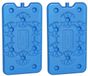 Gerimport Koelelementen plat - 2x - 400 ml - 14 x 24 cm - blauw - kunststof