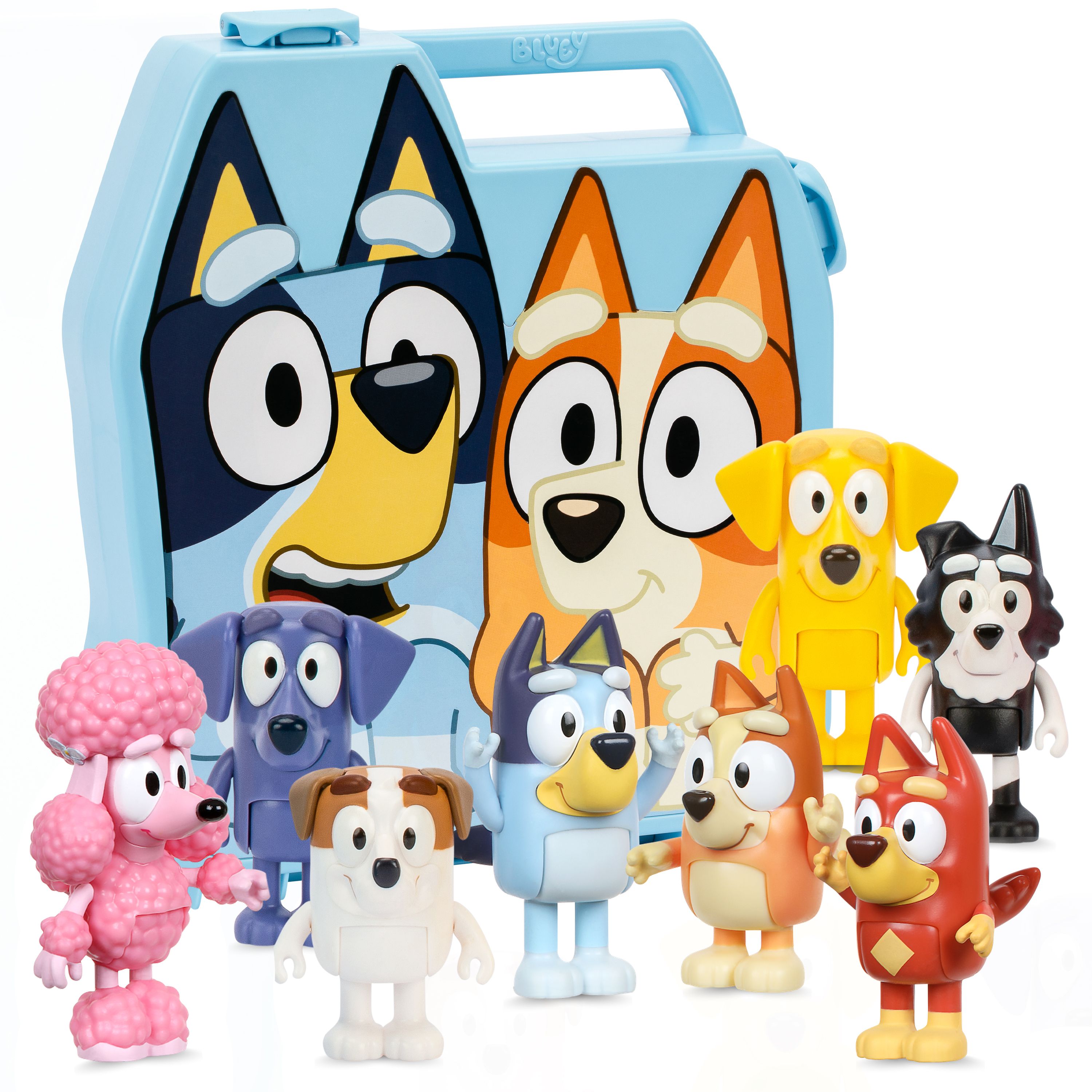 Moose Toys Bluey Verzamelkoffer met 8 speelfiguren Deluxe set - Speelgoed figuurset