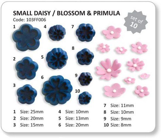 PME Small daisy/ blossom & primula JEM set van 10