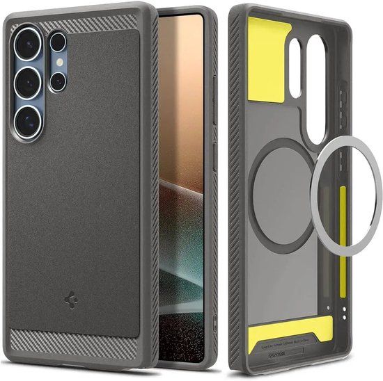 Spigen Rugged Armor MagFit Hoesje voor Samsung Galaxy S25 Ultra - Grijs