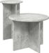vidaXL Bijzettafelset - 2 stuks - Betongrijs - Bewerkt hout